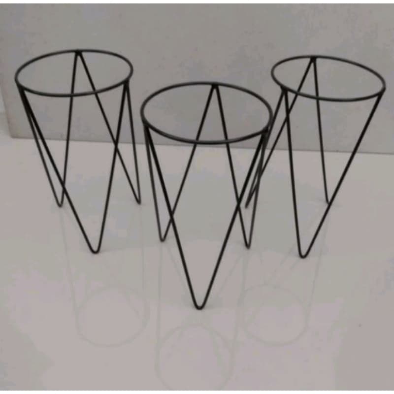 kit 10 suporte tripé para vaso 12.15 cm leve chão jardim