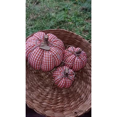 Trio de Abóboras Xadrez Laranja