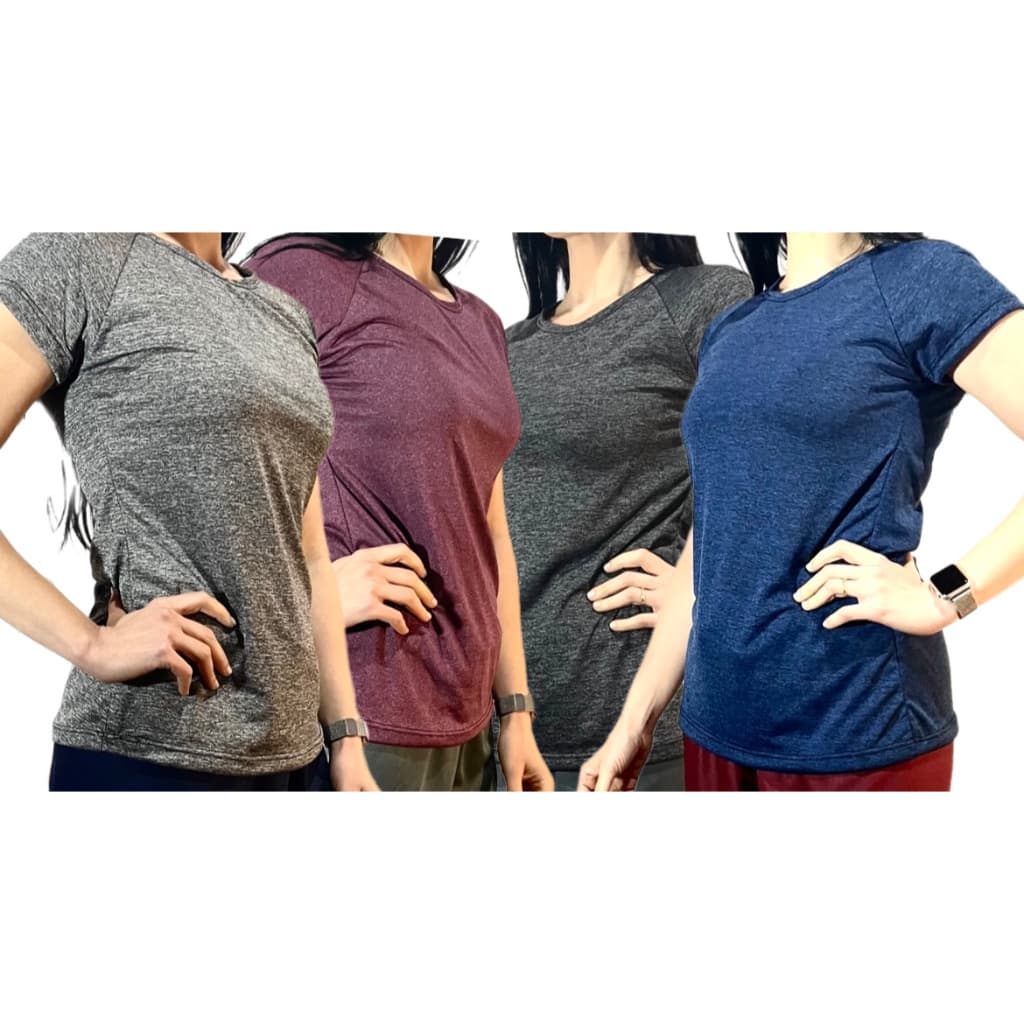 kit 4 baby look  (MESCLADA) DRY fit feminina  esportiva (fio mesclado)
