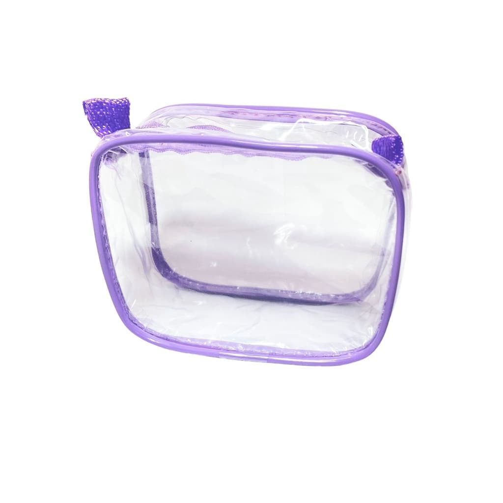 Kit 20 MINI necessaire transparente e lilás para viagem 15x12x7, maquiagem ,esmalte ,(remédios)preta