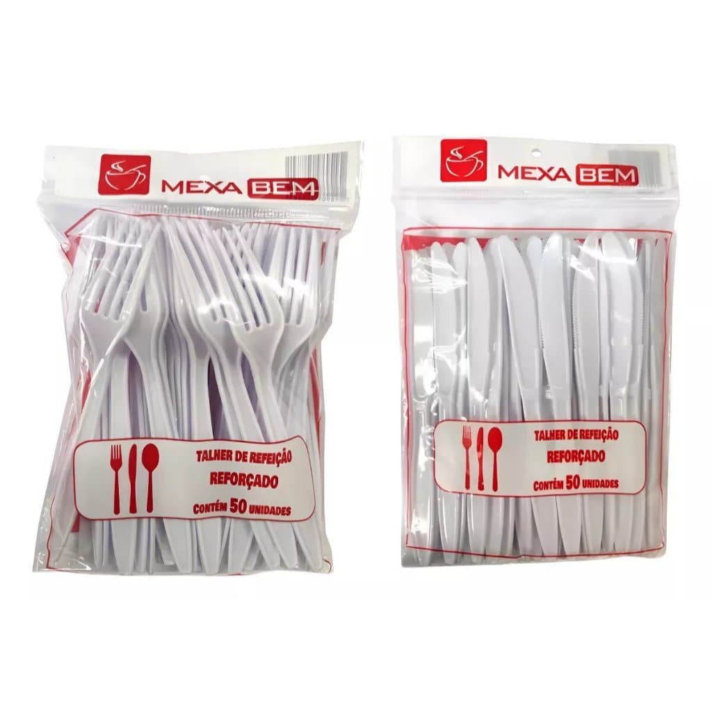 Kit 300 Unid. Garfo E Faca Descartável Resistente Para Churrasco (150 Garfos + 150 Facas)