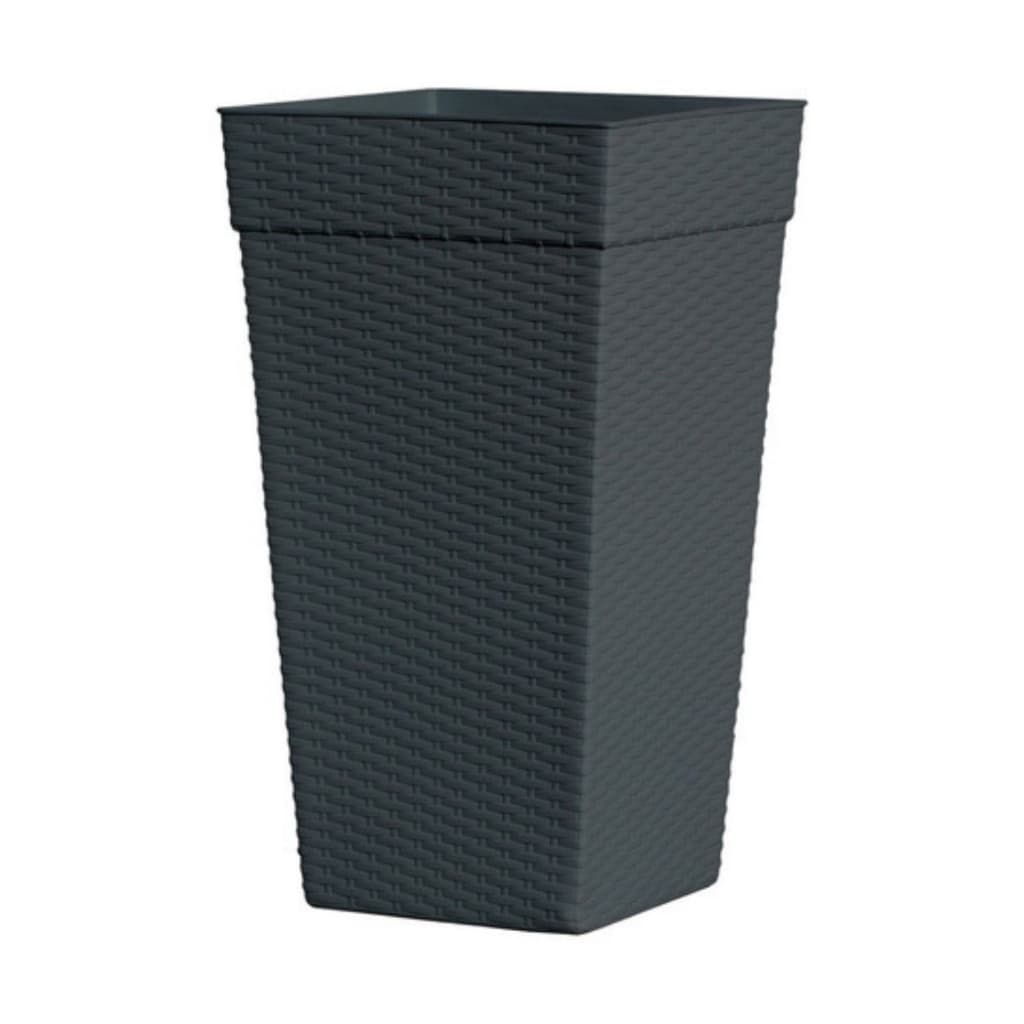 Vaso Quadrado Coluna Rattan 10L Pequeno Decorativo para Plantas Área Interna e Externa