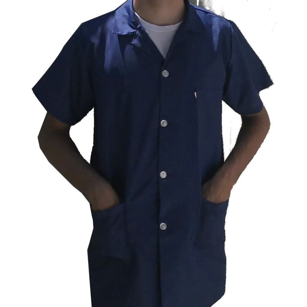 JALECO AZUL MARINHO BRIM LEVE 3 BOLSOS PROFISSIONAL CONFORTAVEL E DURAVEL