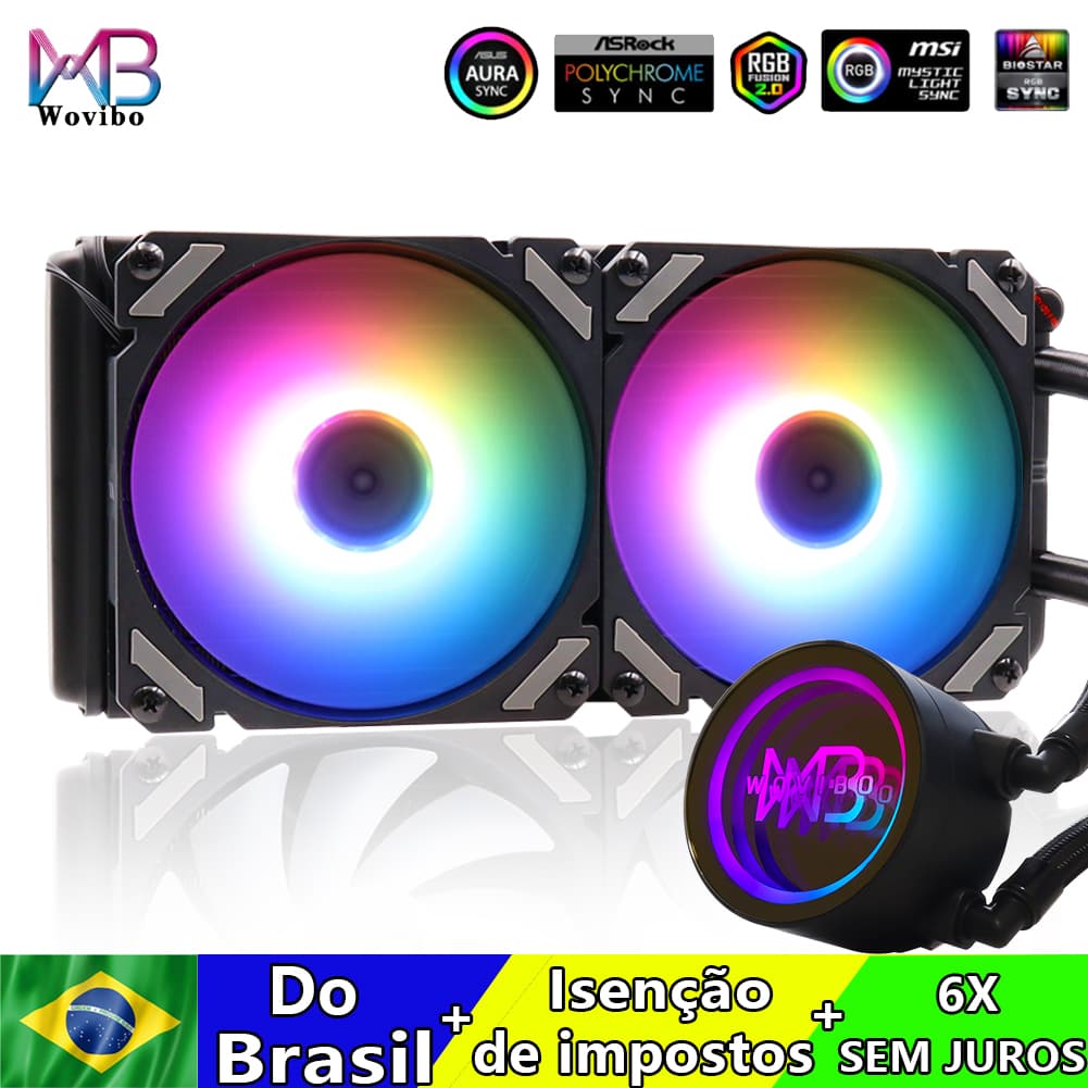PC 240mm CPU Water Cooling Cooler AIO ARGB Liquid Fan Ventilador For LGA 115x 1200 1700 2011 AM4 AM5