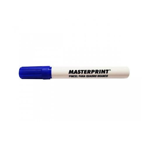 Pincel para Quadro Branco Azul MP619 Caixa com 12 Unidades Recarregável Masterprint