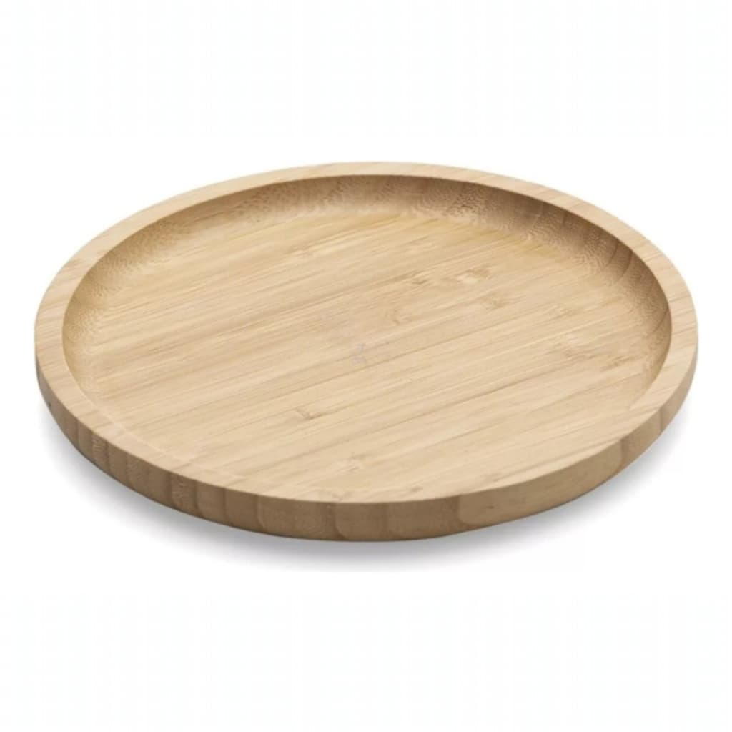 Bandeja Redonda Bambu 30cm Tuut Petisqueira Para Frios Queijos Café Churrasco Decoração Mesa Posta