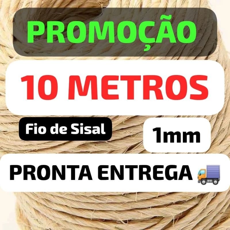 10 Metros Corda Sisal 1mm - para artesanatos, bijuterias, bolsas, decorações