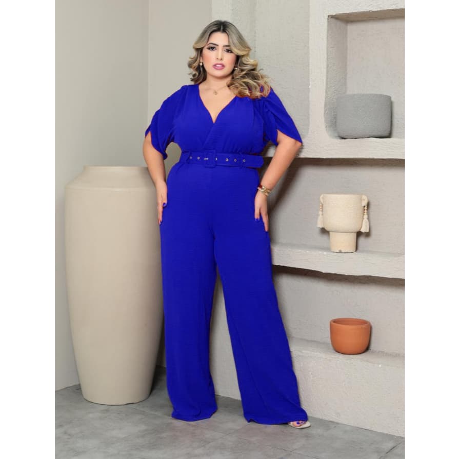 Macacão femenina plus size G1 G2 G3  no tecido duna elegante , elástico na cintura e forro interno