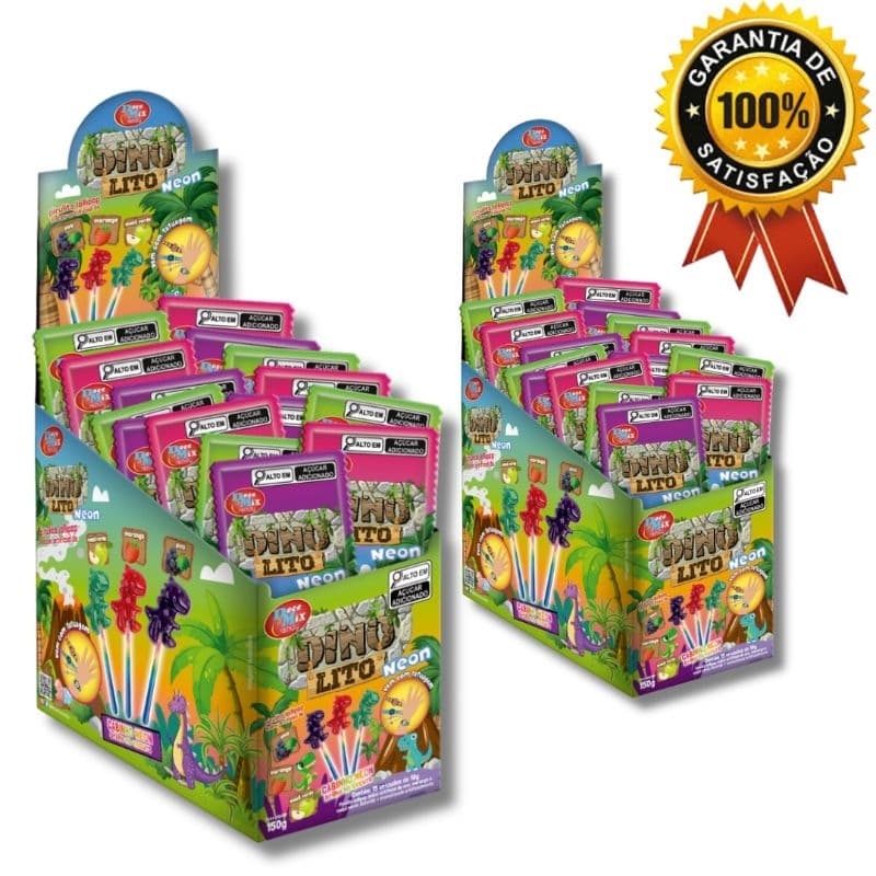 Combo duplo: Pirulito neon 60UN × 10G - Doce mix candy