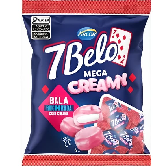 Bala 7 Belo Framboesa e Mega Creamy - 500g (Lançamento)