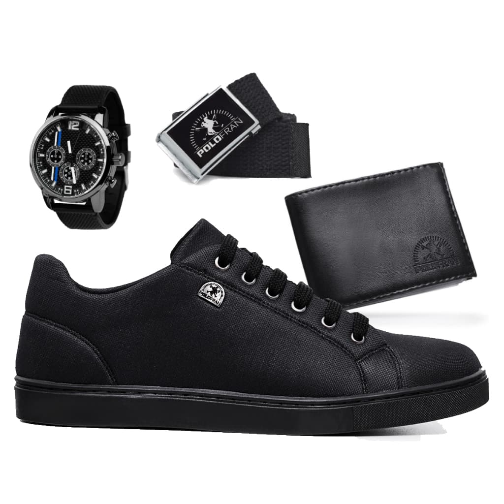 Tênis Sapatênis Masculino Kit Cinto Carteira Relógio