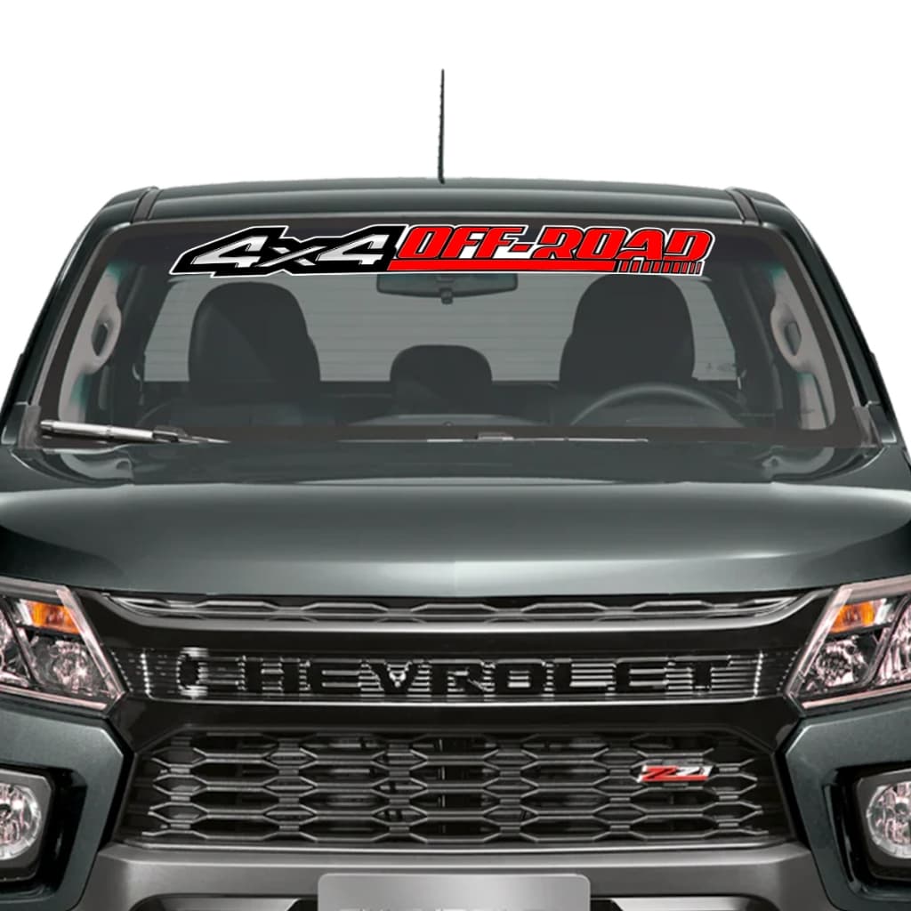Adesivo Parabrisa 4x4 Off Road Trilha Troller Hillux Jeep Natureza Camping