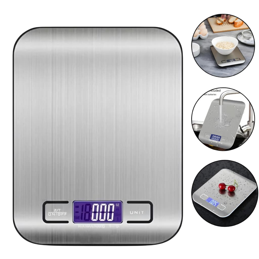 Mini Balança Digital Inox 10kg De Cozinha Alta Precisão Fit Para Alimentos Culinária Portátil Dieta