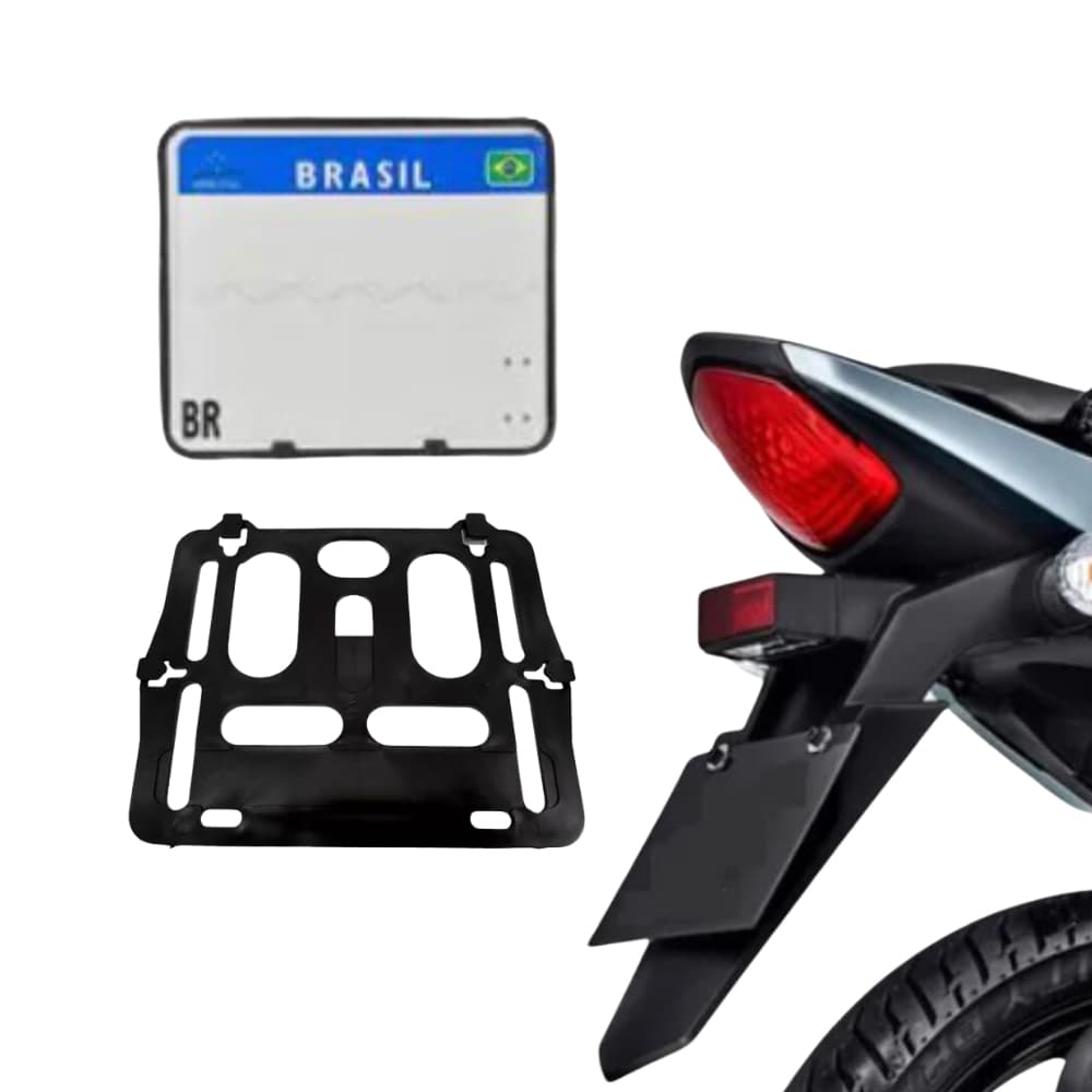 Suporte Moldura Placa Moto Anti Quebra Grande 20×17 CM