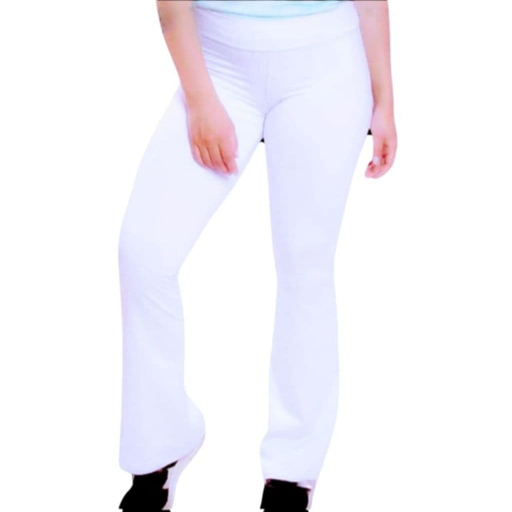 Calça Flare Bailarina Plus Size Branca Enfermagem G1 G2 G3 G4 Suplex Ultra Grosso