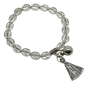 Pulseira em Aço Inoxidável de Nossa Senhora Aparecida com Elásticos Ajustável