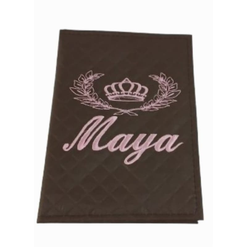 Porta Documentos Personalizado Marron com rosa