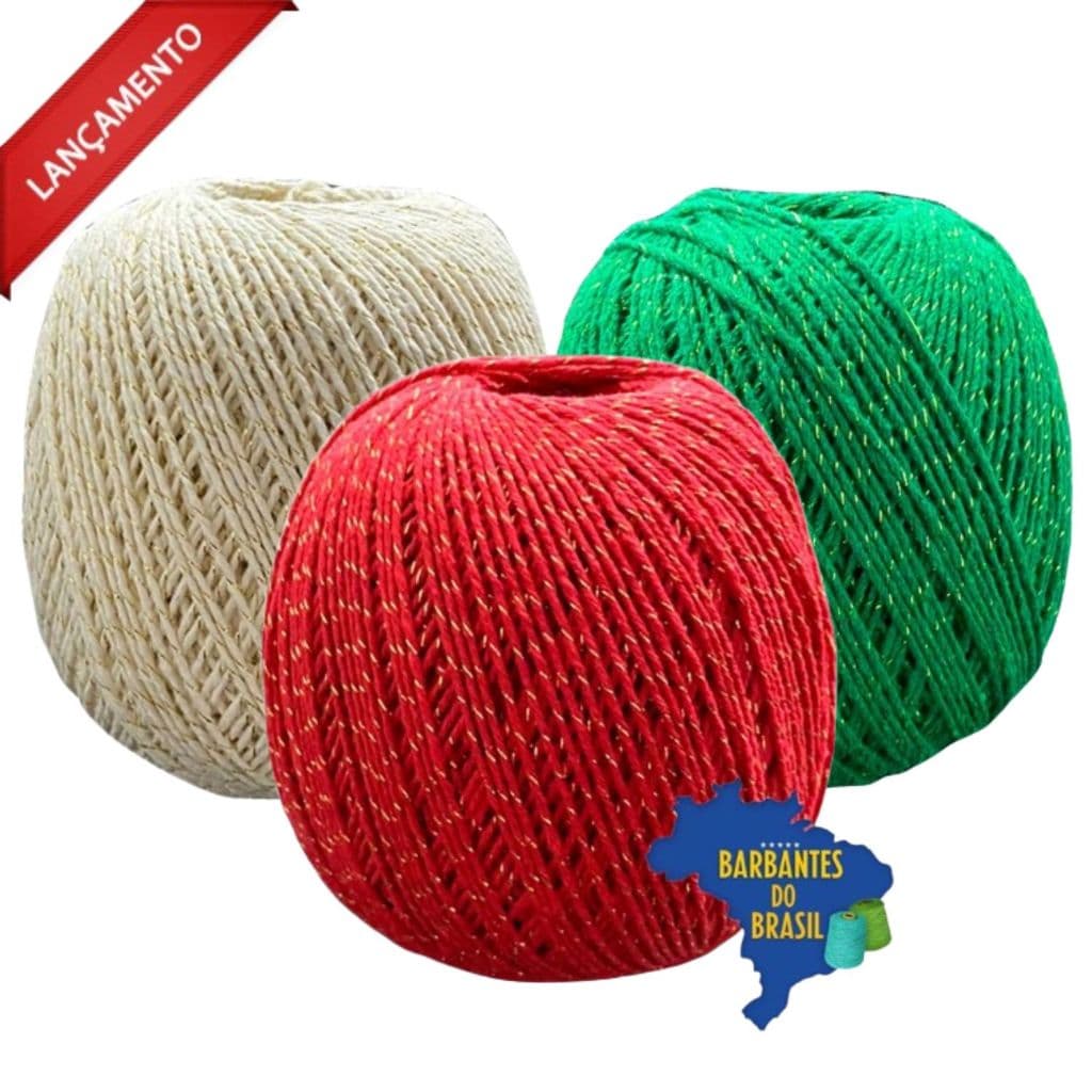 Barbante Brilhoso Barbante Novelo com Brilho 250g Qualidade Suprema Barbantes do Brasil