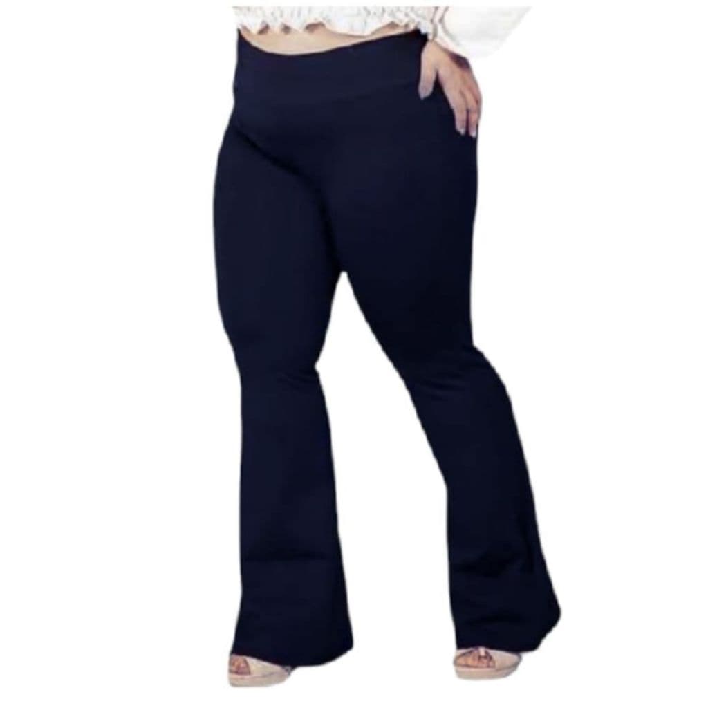 Kit 2 Calças Flare Bailarina Plus Size G1 G2 G3 G4 Cintura Bem Alta Grosso