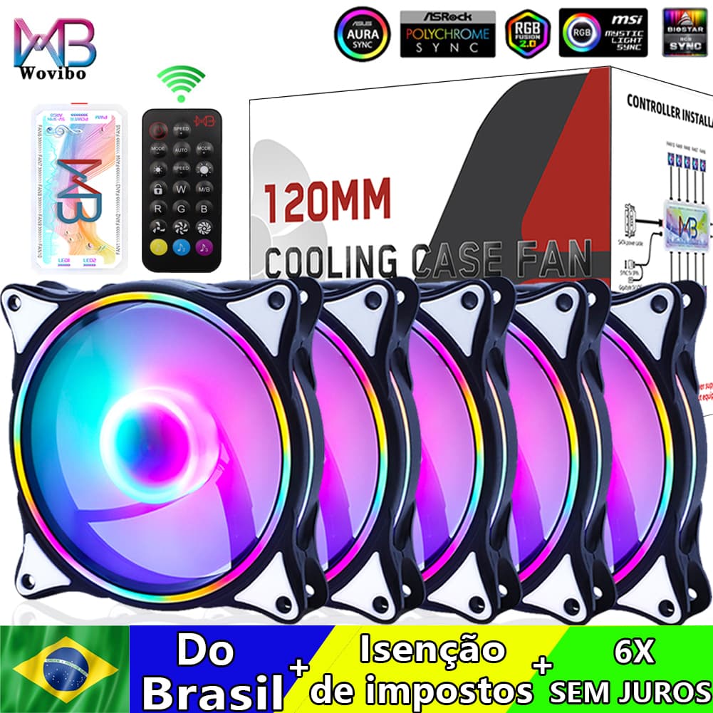 120mm Fan 6PIN ARGB SYNC RGB Cooling Ventilador Rainbow Computer Case Chassis Fans 5V Adjust 12cm