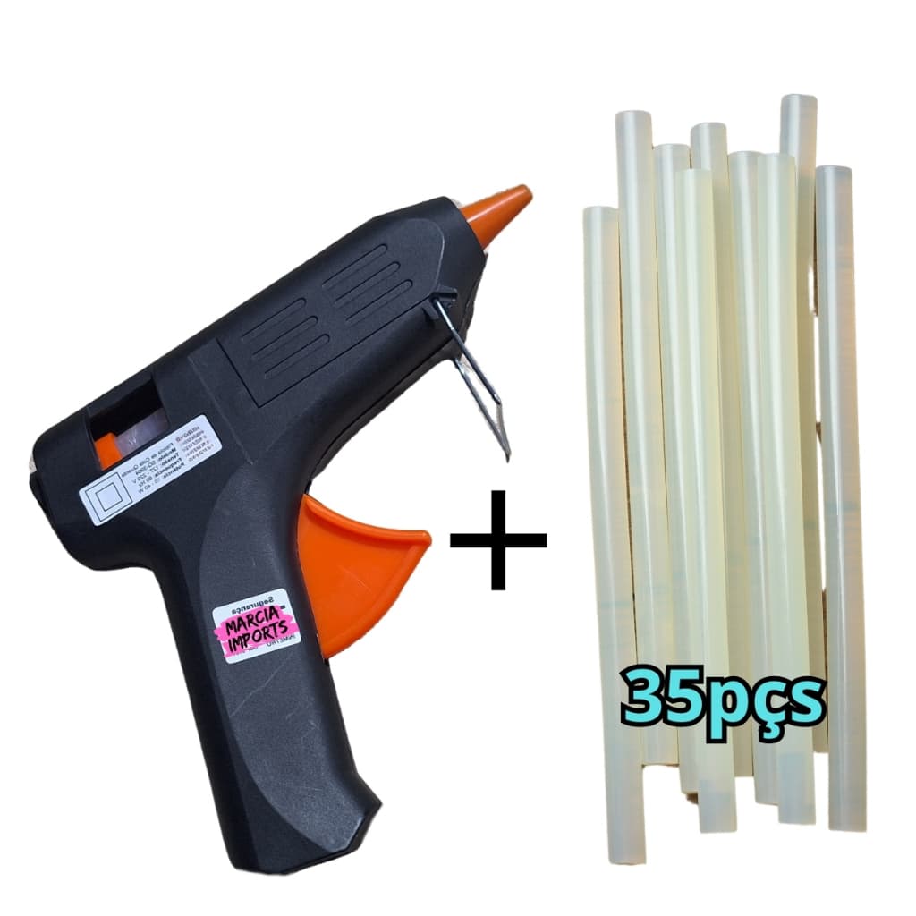 Pistola de Cola Quente Grande de Multiuso com 35 Refis de Cola Quente de 11mm