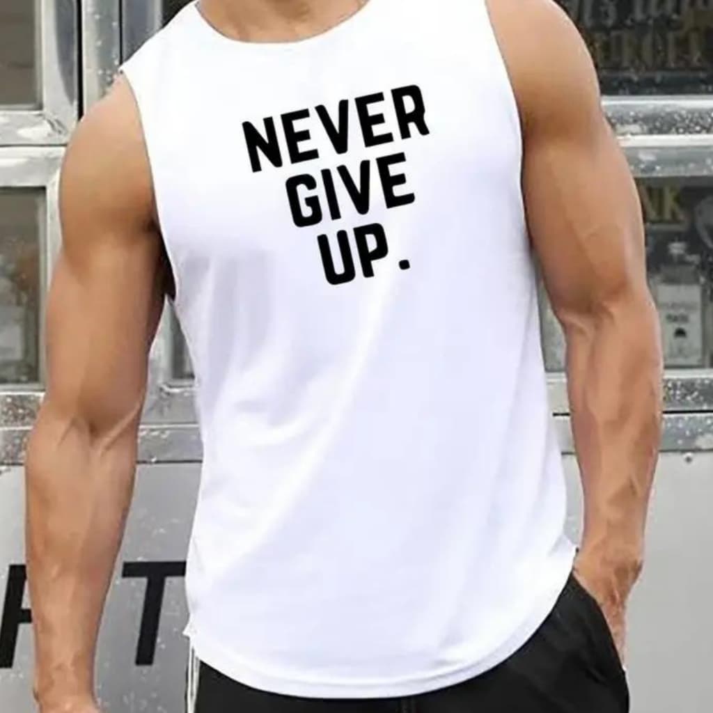 Regata Masculina Treino Básica Never Up Maromba Academia Oversized Larga Moda Masculina