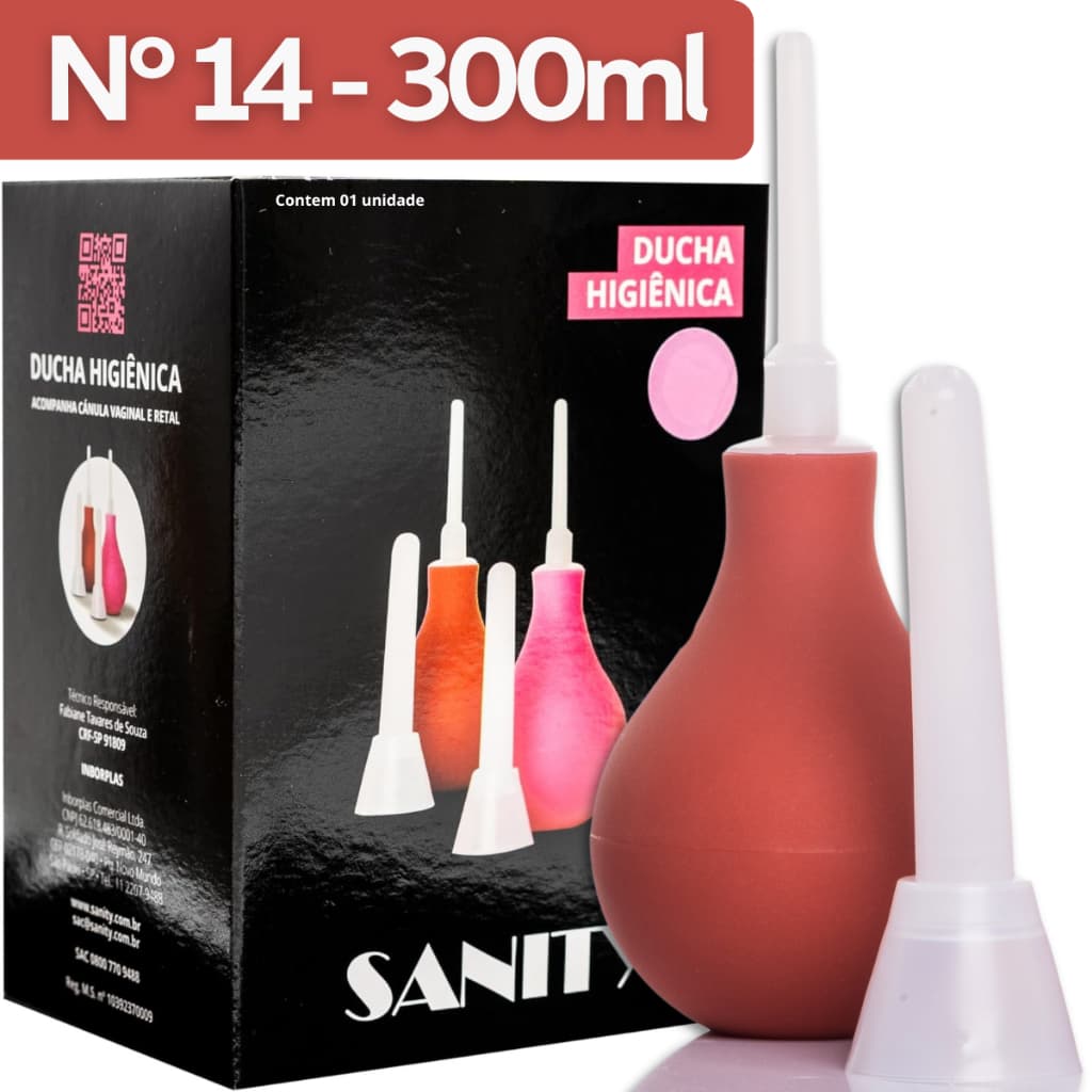 Ducha Higienica Unissex 300ml Intima Chuca Anal Retal Vaginal Enema Aplicação Limpeza
