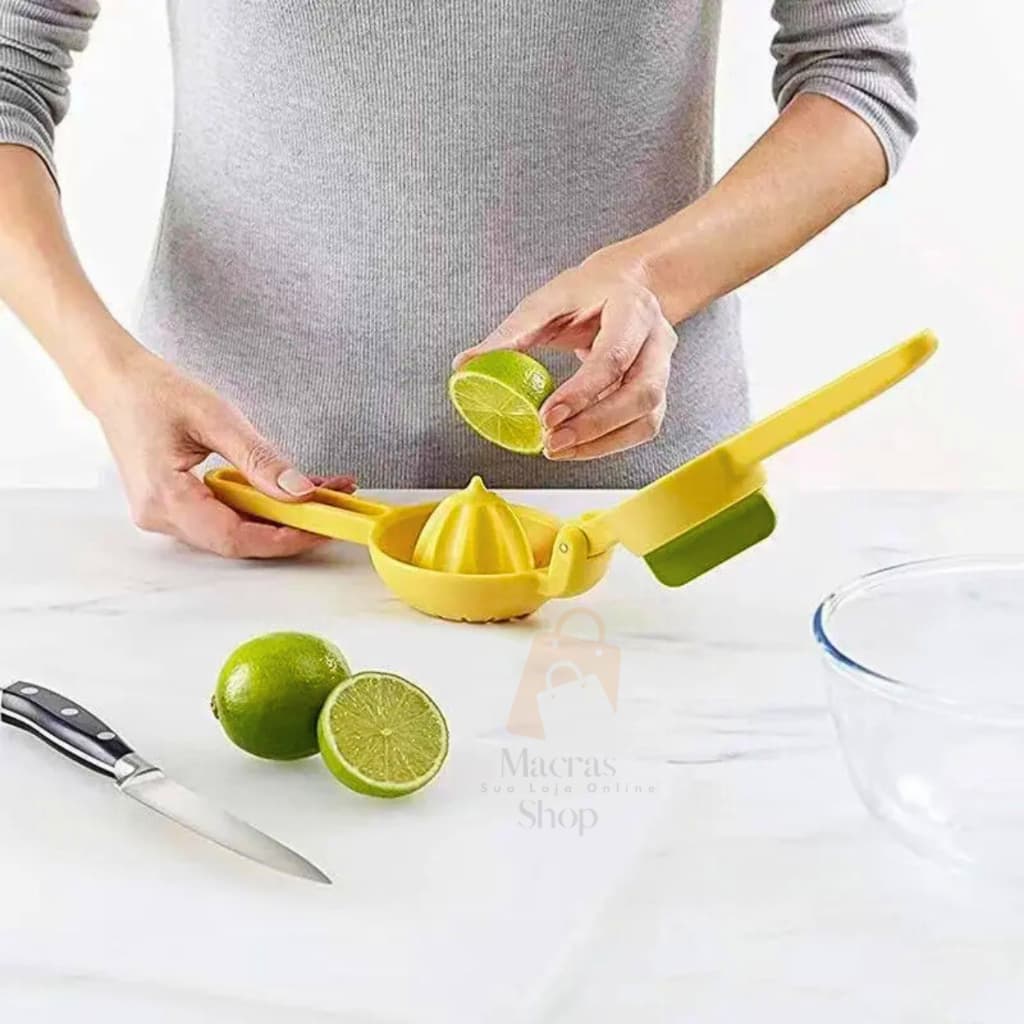 Espremedor de Limão Laranja Giratorio Pratico Cozinha Suco Frutas Caipirinha 2 em 1