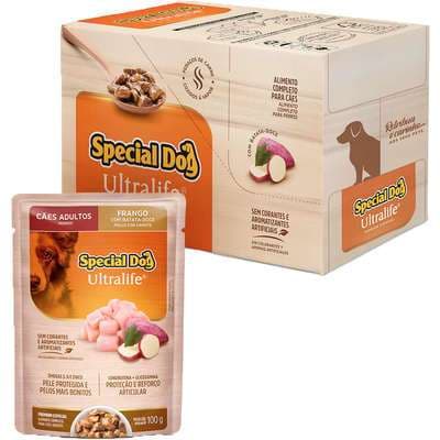 Ração Úmida Special Dog Sachê Frango para Cães Adultos 100g Caixa com 12un