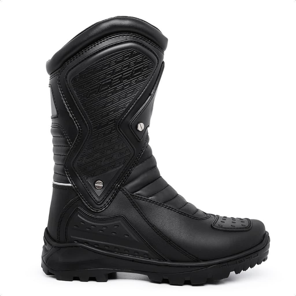 Bota Motociclista Couro Animal Speed Cano Alto C Proteções