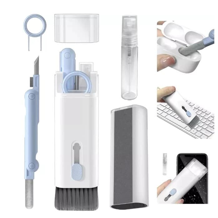 8 Em 1 Escova Multifuncional Para Teclado, Fones de Ouvir e Caneta de Limpeza Portátil