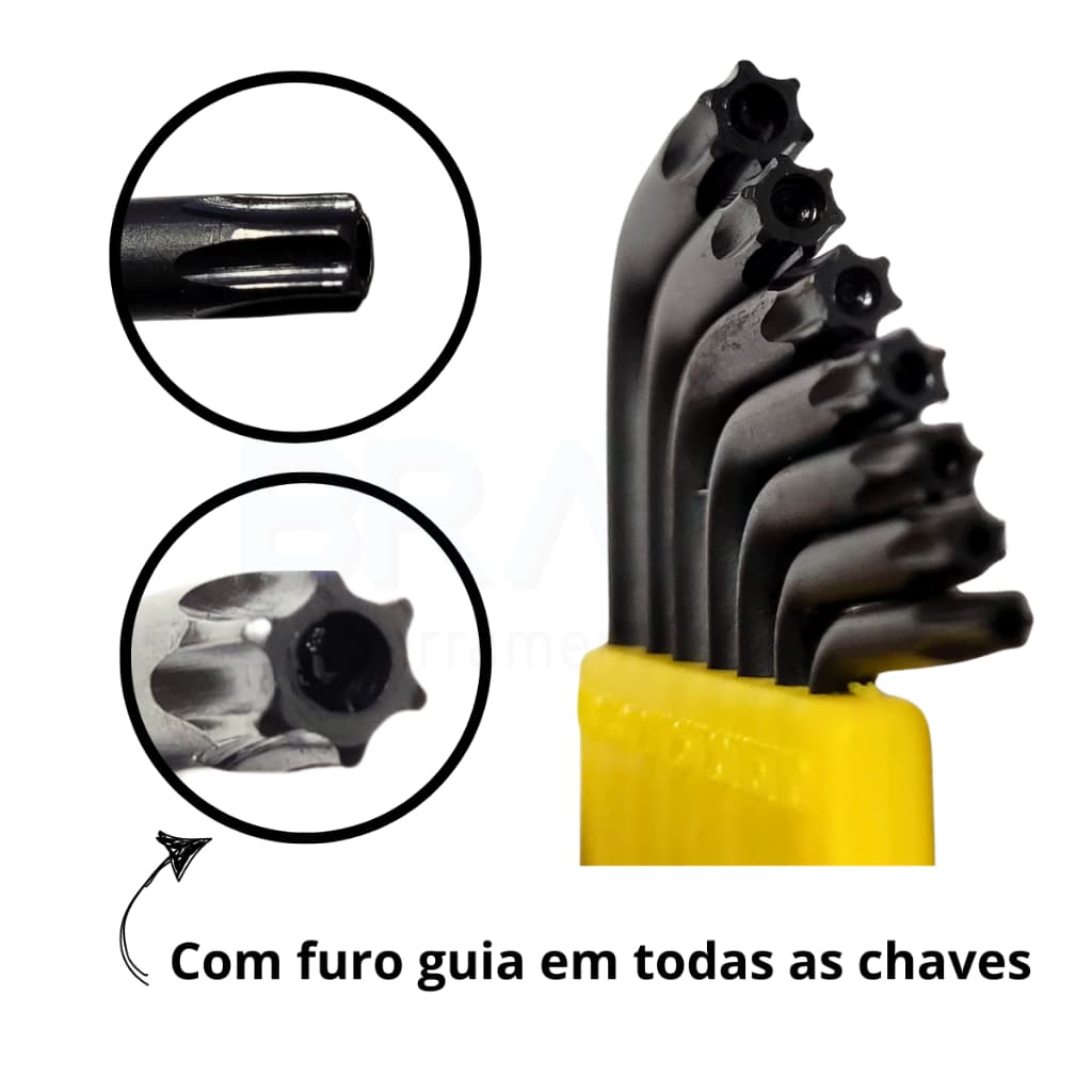 Jogo de Chaves Hexalobular Torx T10 à T40 C/ 7 Peças Vonder