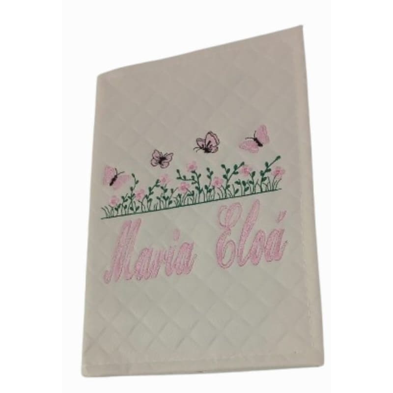 Porta Documentos Personalizado marfim com rosa