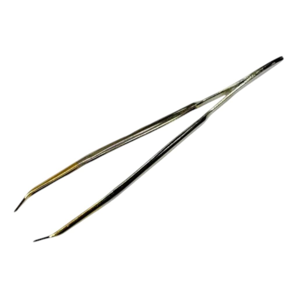 Pinça Ponta Fina Dourada Triangular Profissional Design De Sobrancelhas Depilação Estética Estek
