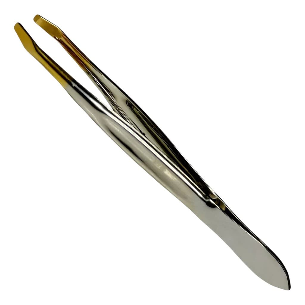 Pinça Para Sobrancelha Pelos Gold Dourada Ponta Reta Estreita Design Sobrancelhas Estética Estek