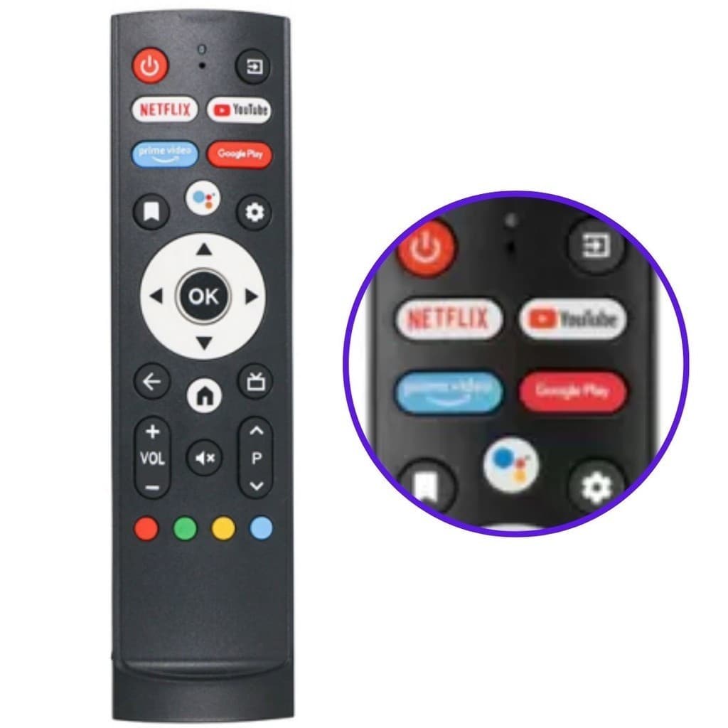 Controle Remoto TV Aiwa AWS-TV-32-BL-02-A / AWS-TV-43-BL-02-A / AWS-TV-50-BL-02-A (Smart TV)