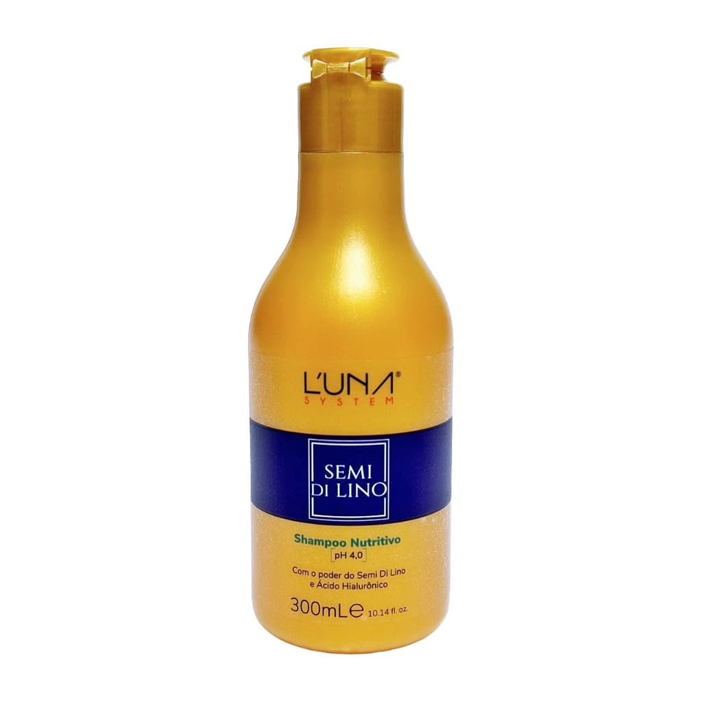 Shampoo Nutritivo Semi Di Lino Luna System 300ml | Hidratação Suave e Brilho Radiante | Cabelos Opacos e Ressecados