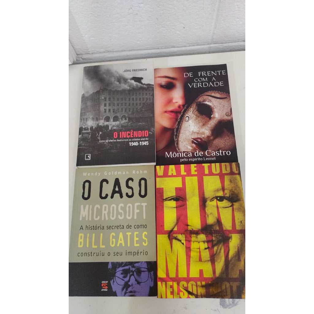 Livros de diversos gêneros e autores