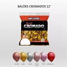 Balão art latex bexiga cromada n12 pct c/24 unidades para festa e decoração em geral