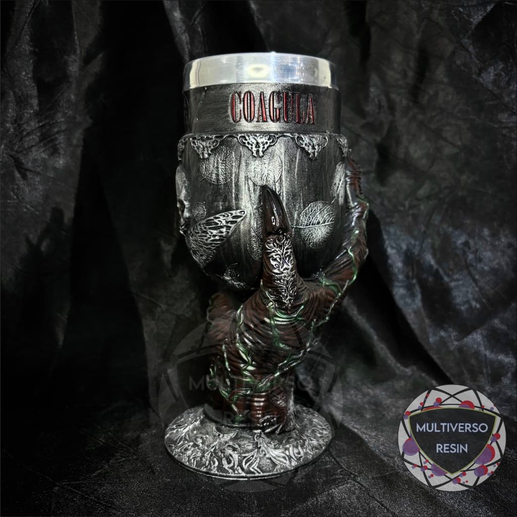 Cálice/Taça Mão Baphomet Solve Coagula Mariposa Caveira Esotérico