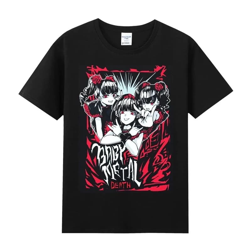 Camiseta Basica Camisa Baby Metal Death Rock N Roll Girl Gotico Rock Punk Harajuku Japanese Liquidação