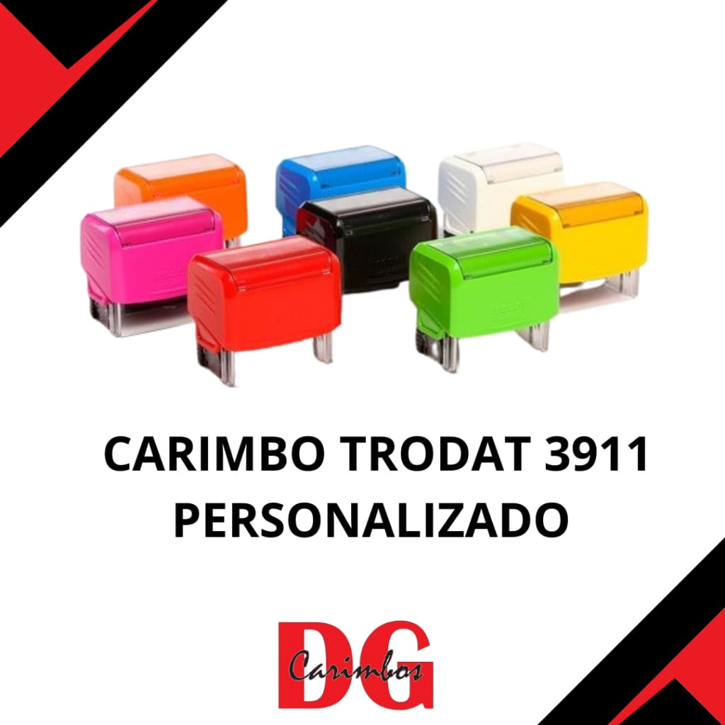 Carimbo Trodat 3911 Personalizado com Seus dados Profissionais  - Medida 14x38