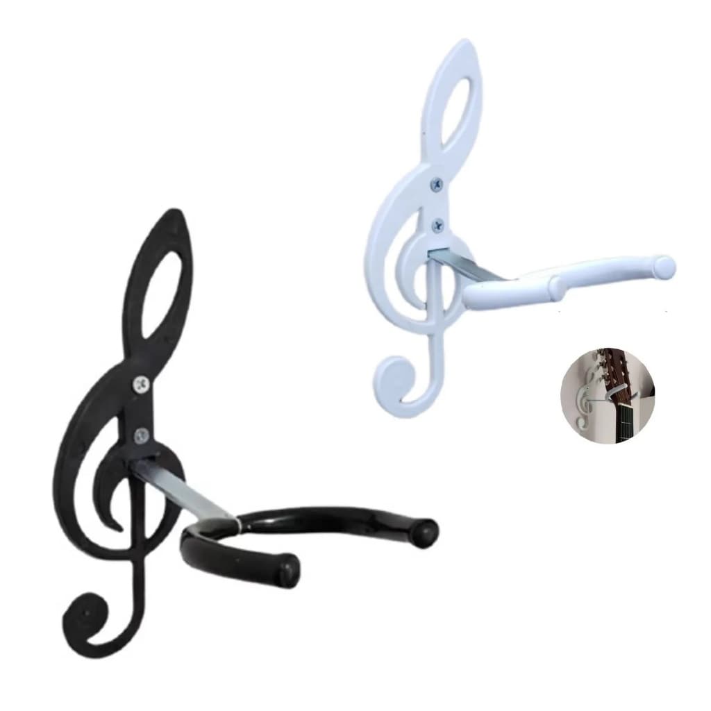 Suportes De Parede Clave  De Sol 1 BRANCO  1 PRETO  Para Violão Guitarra