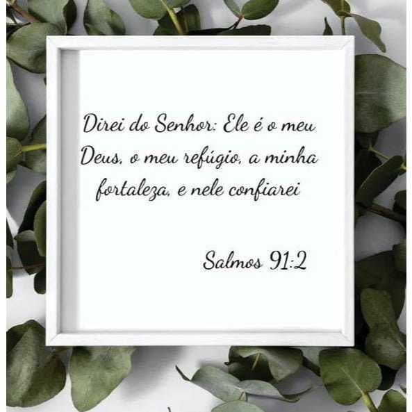 Quadro  para caixa de luz resina 53x53 DIREI DO SENHOR SALMOS 91;2
