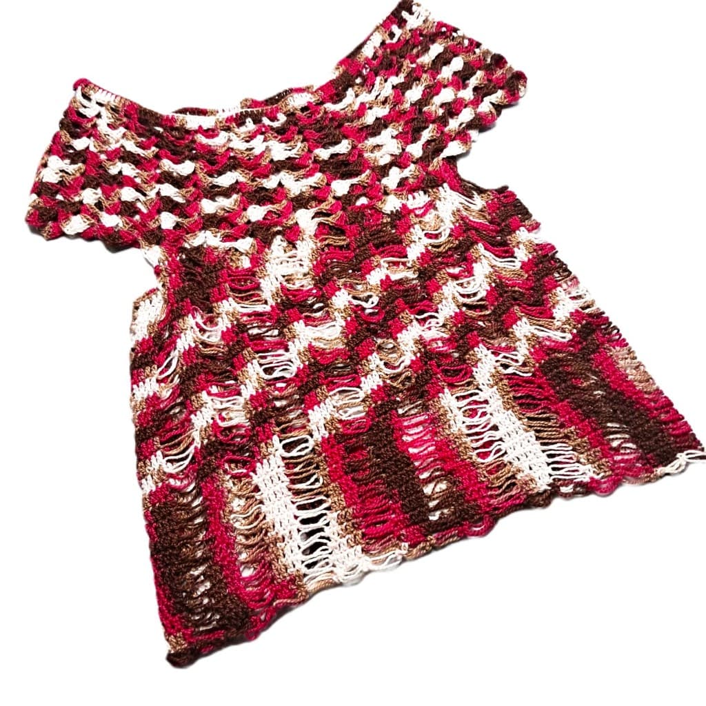 Blusa de Crochê Crochet Estampada Mesclada Colorida Várias Cores Tricot Regata Casual Moda Feminina