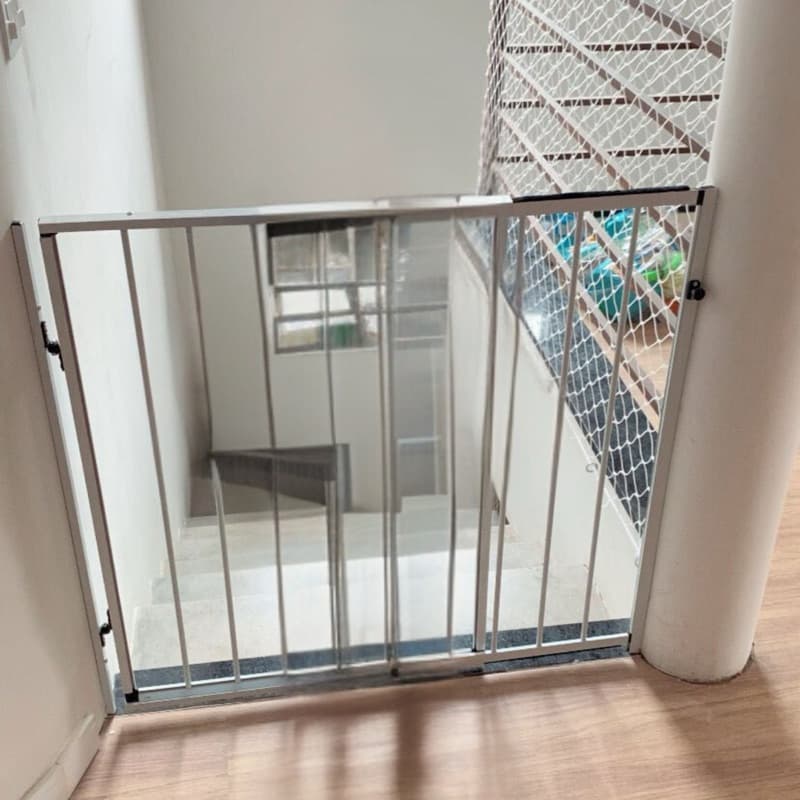 Grade Portão Segurança P/ Bebê E Pet - Largura 110cm  Preto