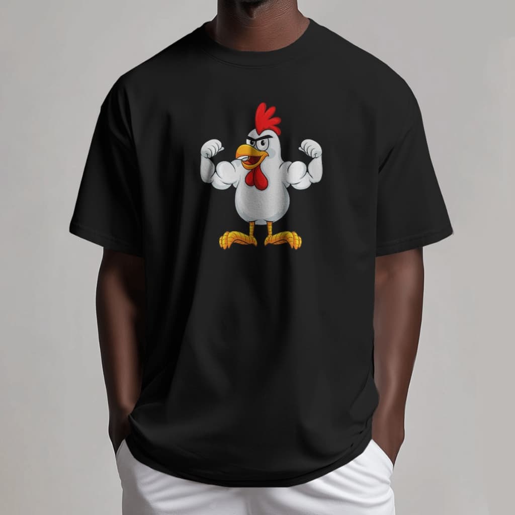 Camiseta Engraçada Frango Galinha Academia Fitness Maromba Treino Unissex Masculina Tshirt Feminina