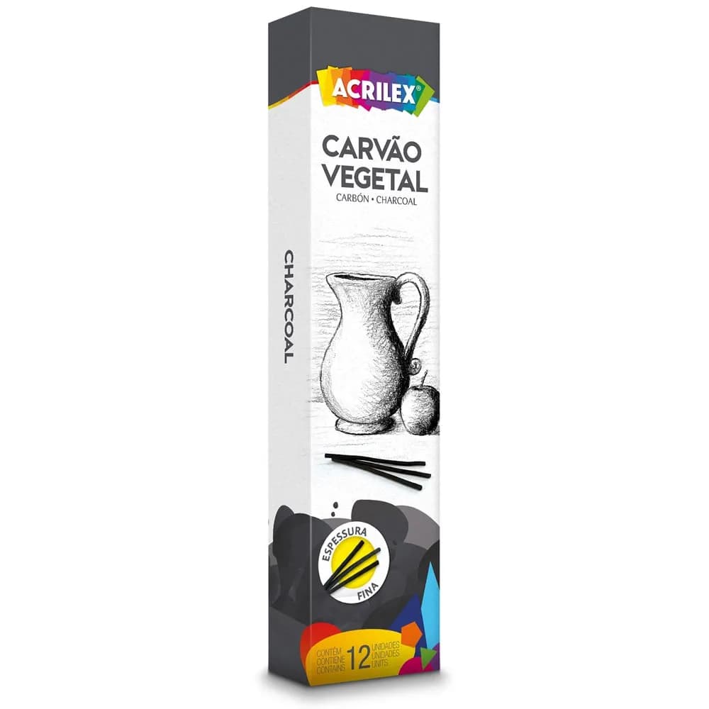 CARVAO VEGETAL ACRILEX Ideal p/ Artes Visuais
