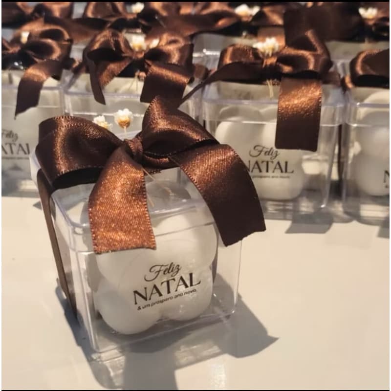 Kit 20 Mini Velas Aromáticas 37g Lembrancinha de Casamento Bubble Valley | Cera de Vegetal - Branco ou personalizado