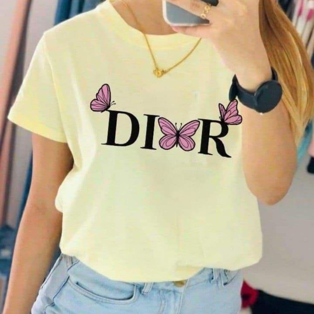 kit 5 blusinha básica baby look camiseta viscorycla estampas Borboleta Diar